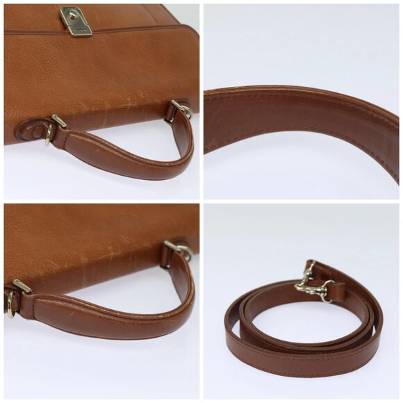 Burberrys Hand Bag Leather 2way Brown Auth ep4729 - Picture 16 of 16